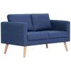 vidaXL Canap&eacute; &agrave; 2 places tissu bleu