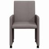 vidaXL Chaises de Salle &agrave; Manger avec Roues 2 pcs Taupe tissu