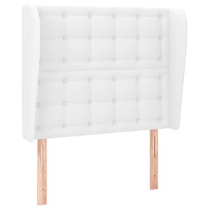 vidaXL T&ecirc;te de lit avec oreilles Blanc 83x23x118/128 cm Similicuir