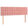 vidaXL Sommier &agrave; lattes de lit avec matelas Rose 140x200 cm Velours