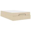 vidaXL Cadre de lit avec matelas avec matelas 2 pcs Cr&egrave;me tissu