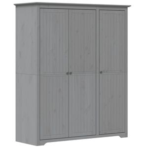 vidaXL Garde-robe BODO gris 146x53,5x173 cm bois massif de pin