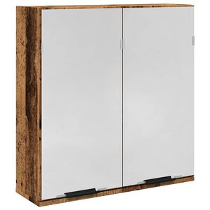 vidaXL Armoire &agrave; miroir de salle de bain vieux bois 64x20x66,5 cm