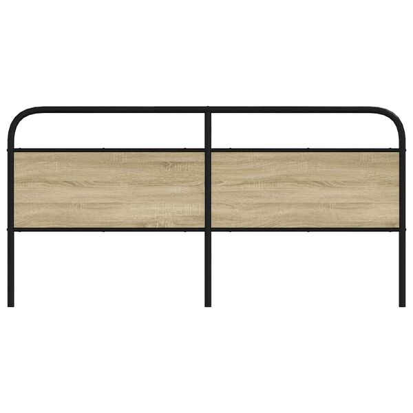 vidaXL T&ecirc;te de lit de remplacement ch&ecirc;ne sonoma 180 cm acier et bois d'ing&eacute;nierie