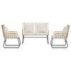vidaXL Ensemble de salle &agrave; manger pour jardin 3 pcs Marron et Cr&egrave;me