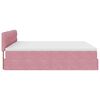 vidaXL Cadre de lit ottoman avec matelas rose 200x200 cm velours