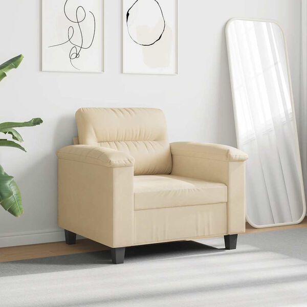 vidaXL Chaise de canap&eacute; cr&egrave;me 60 cm tissu microfibre