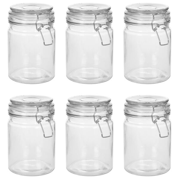 vidaXL Pots de conservation avec couvercle clipsable 6 pcs 750 ml