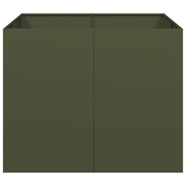 vidaXL Jardini&egrave;re vert olive 100x100x80 cm acier