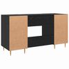 vidaXL Bureau avec porte Ch&ecirc;ne noir 140 x 50 x 75 cm Bois d'ing&eacute;nierie