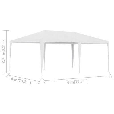 vidaXL Tente de réception 4x6 m Blanc