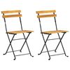 vidaXL Chaises pliantes 2 pi&egrave;ces en acier et bois d'acacia massif