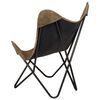 vidaXL Chaise papillon Taupe Toile