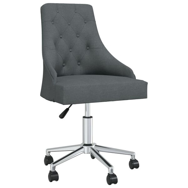vidaXL Chaises pivotantes &agrave; manger lot de 2 Gris fonc&eacute; Tissu