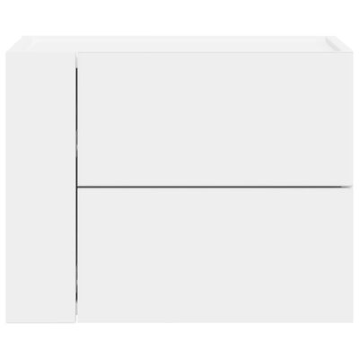 vidaXL Table de chevet murale blanc 45x30x35 cm