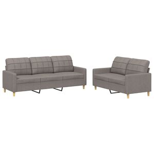 vidaXL Ensemble de canap&eacute;s 2 pcs avec coussins Taupe Tissu