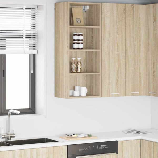 vidaXL Armoire suspendue avec stockage Ch&ecirc;ne Sonoma 40 x 29,5 x 100 cm
