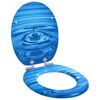 vidaXL Si&egrave;ge de toilette &agrave; fermeture douce Goutte bleue 44 x 38 cm