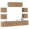 vidaXL Ensemble de meuble TV mural 7 pcs ch&ecirc;ne artisanal