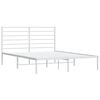 vidaXL Cadre de lit m&eacute;tal sans matelas et t&ecirc;te de lit blanc 120x200 cm