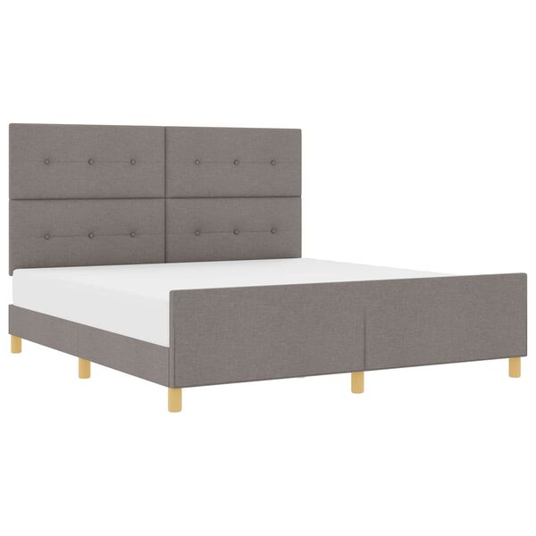 vidaXL Cadre de lit avec t&ecirc;te de lit Taupe 180 x 200 cm tissu