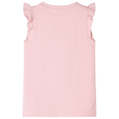 T-shirt enfants avec manches à volants rose clair 128