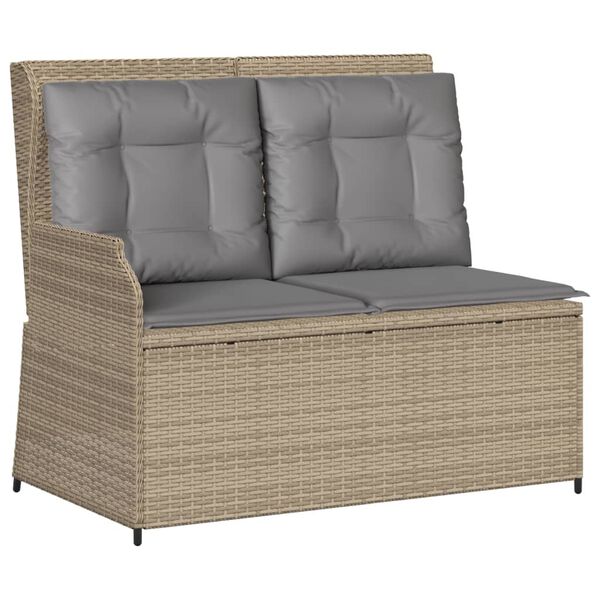 vidaXL Salon de jardin avec coussins 3 pcs beige r&eacute;sine tress&eacute;e
