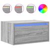 vidaXL Tables de chevet murales avec lumières LED 2 pcs sonoma gris
