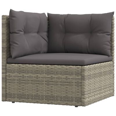 vidaXL Salon de jardin 6 pcs avec coussins Gris Résine tressée