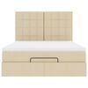 VidaXL Cadre de lit ottoman avec matelas cr&egrave;me 140x200 cm tissu