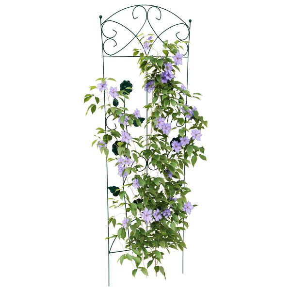 vidaXL Cl&ocirc;ture de jardin 3 pcs Vert 112 x 40 cm Acier