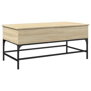 vidaXL Table basse ch&ecirc;ne sonoma 100x50x45cm bois d'ing&eacute;nierie et m&eacute;tal