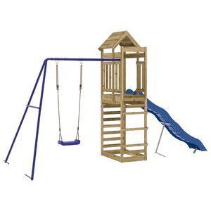 vidaXL Aire de jeux d'ext&eacute;rieur bois de pin impr&eacute;gn&eacute;