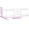 vidaXL Meuble TV avec lumi&egrave;res LED Ch&ecirc;ne marron 140x40x35,5 cm