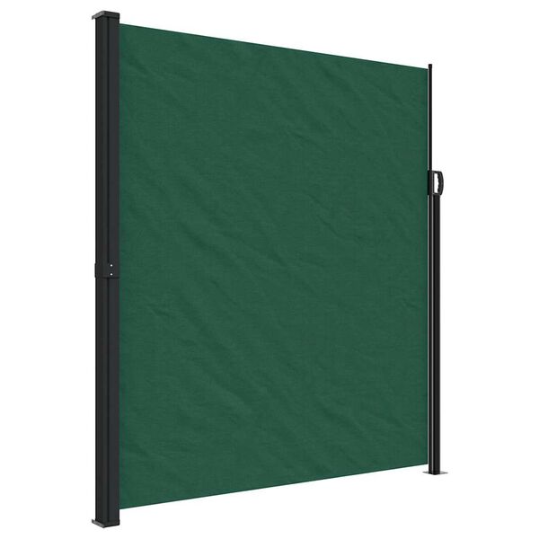 vidaXL Auvent lat&eacute;ral r&eacute;tractable vert fonc&eacute; 220x300 cm