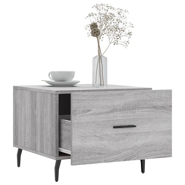vidaXL Table basse Sonoma gris 50x50x40 cm Bois d'ing&eacute;nierie