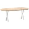 vidaXL Pieds de table basse en forme de X, 2 pi&egrave;ces, blanc, 28 x (42-43) cm, acier