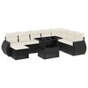 vidaXL Salon de jardin 9 pcs avec coussins noir r&eacute;sine tress&eacute;e