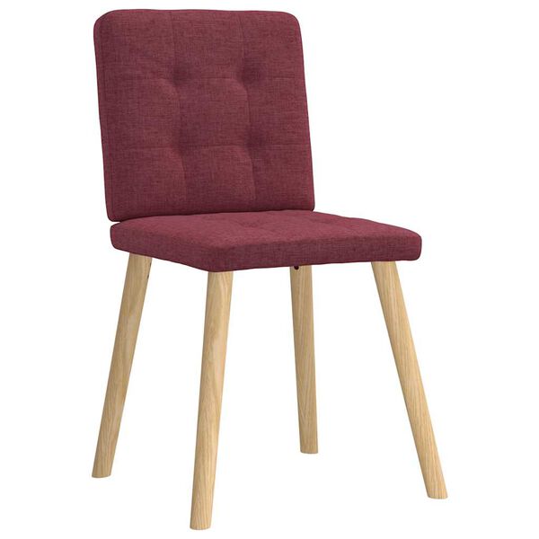 vidaXL Chaises &agrave; manger lot de 6 rouge bordeaux tissu