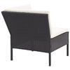 vidaXL Salon de jardin 8 pcs avec coussins r&eacute;sine tress&eacute;e noir