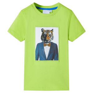 vidaXL T-shirt pour enfants avec manches courtes vert citron 116