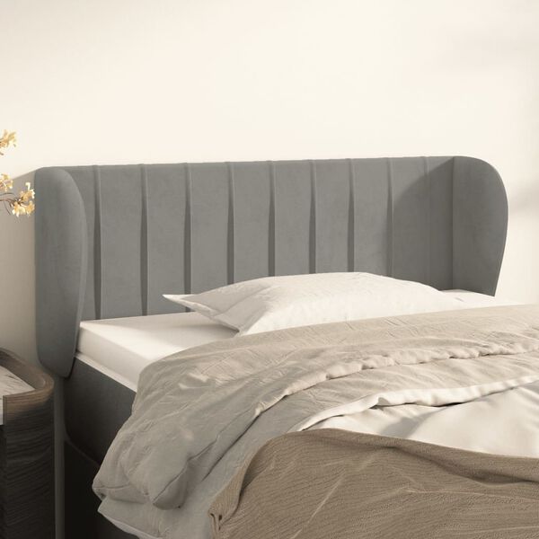 vidaXL T&ecirc;te de lit avec oreilles Gris clair 83x23x78/88 cm Velours