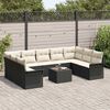 vidaXL Ensemble de canap&eacute; de jardin 10 pcs Marron polyrotin