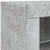 vidaXL Buffet avec lumières LED gris béton 202x37x67 cm