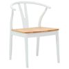 vidaXL Chaise de salle &agrave; manger 2 pcs Blanc et Naturel