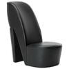 vidaXL Chaise en forme de chaussure &agrave; talon haut noir similicuir