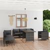 vidaXL Salon de jardin 8 pcs avec coussins R&eacute;sine tress&eacute;e Gris