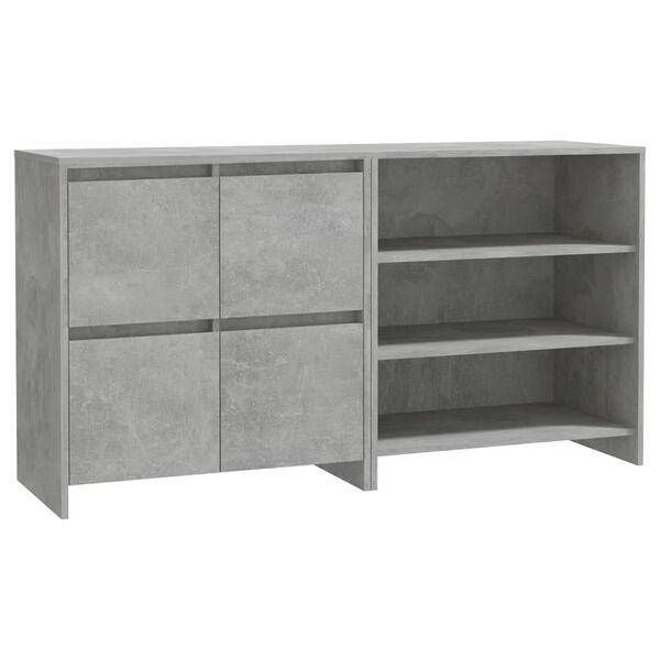 vidaXL Buffets 2 pcs Gris b&eacute;ton Bois d'ing&eacute;nierie