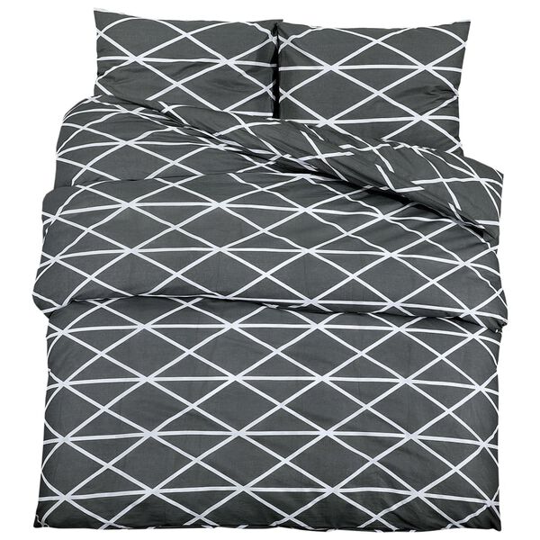 vidaXL Ensemble de housse de couette Gris 225x220 cm Coton