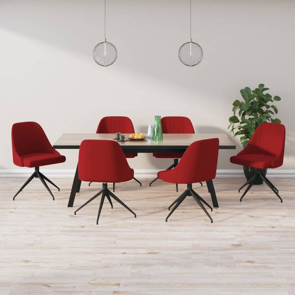 vidaXL Chaises &agrave; manger lot de 6 rouge bordeaux velours